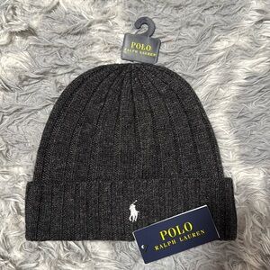 Polo Ralph Lauren Men’s Charcoal Wool Beanie